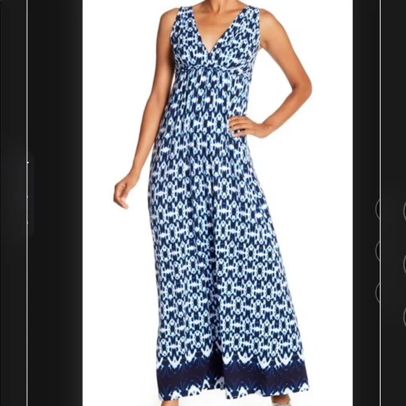 Tart | Dresses | Tart Chloe Maternity Maxi Dress Circle Tie Dye Blue White  Nwot